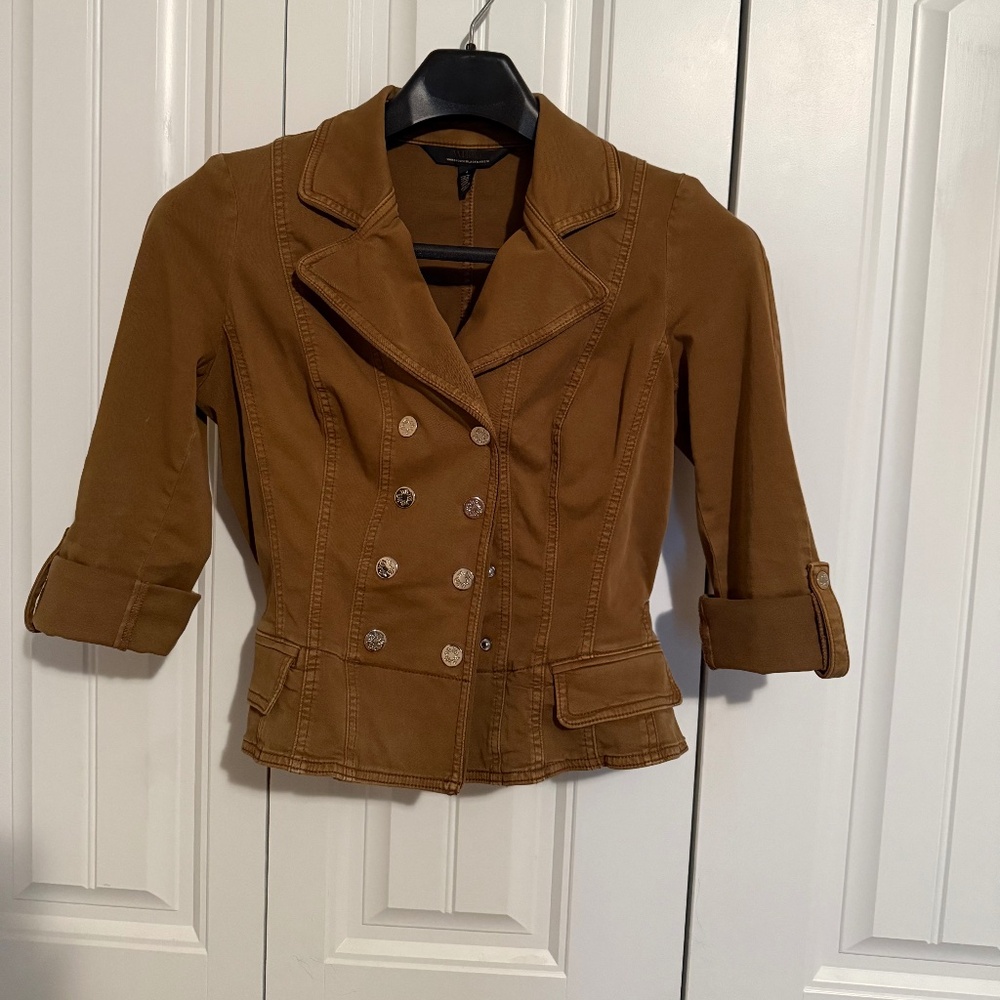WHBM Brown Snap-Front Pret Blazerette